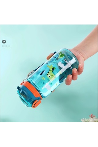 Maoyaya Çocuklar İçin Su Damlatmaz Bardak 600ml Dinozor Su Şişesi