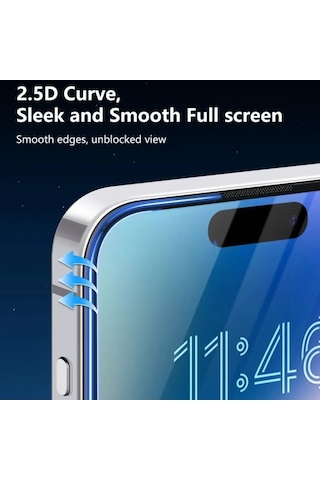 Joyroom Apple iPhone Uyumlu 15 Pro Max Eyecare Göz Korumalı Gorilla Cam Ekran Koruyucu