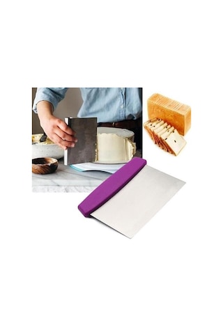 Ams Net Çelik Hamur Kesici Kazıyıcı Pasta Kek Dekorasyon Spatula Aleti Karışık