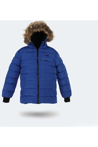 Slazenger CALISTO NEW Çocuk Kapüşonlu Şişme Saks Mavi Mont & Kaban