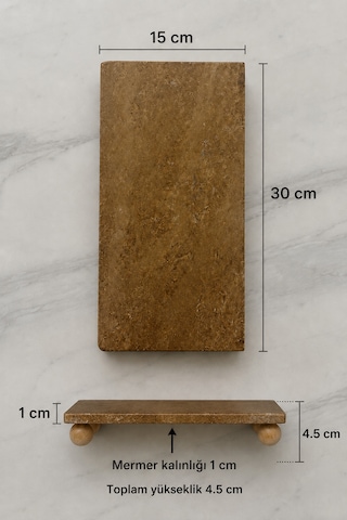 Doğal Traverten Mermer 15x30 Cm Sunum Tepsi Diğer