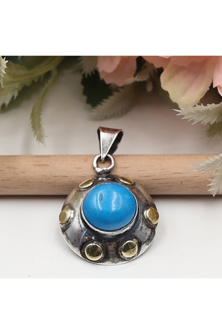 Firuze Taşlı Otantik Set Rose Gold - Gümüş