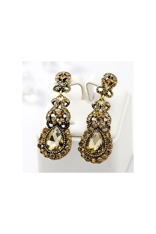 Klasik Damla Küpe Abartılı Atmosferik Alaşımlı Saplama Küpe, Metal Renk: Kırmızı