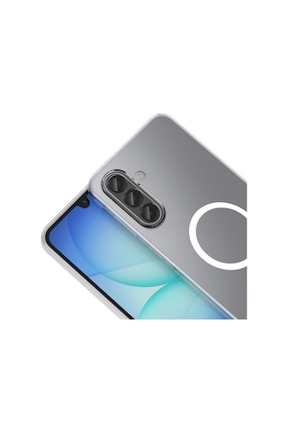 Vendas Samsung Uyumlu Galaxy A17 Kamera Korumalı M-safe Şarj Özellikli Şeffaf Zore London Sert Pc Kapak + Hayalet Ekran Koruyucu Şeffaf