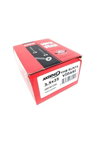 Akdeniz 3.5X25 Sunta Vidası - Seçenekli 1.000 Adet