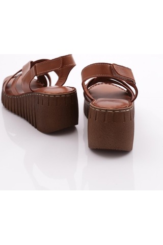 Dgn 254 Kadin Şeritli Açik Sandalet 254-2498-R2605 Taba
