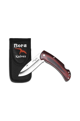 Bora 205 Mb Büyük Boy Yuvarlak Uçlu Mikarta Saplı Kamp Çakı Kahverengi - Gümüş