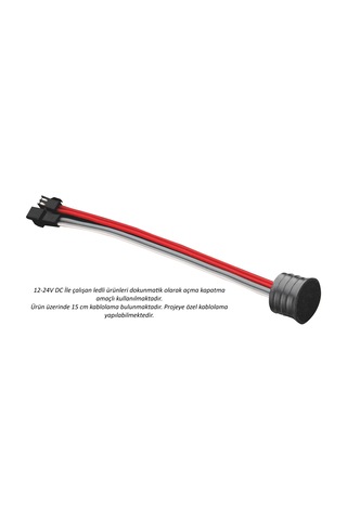 Gömme On-off Dokunmatik Sensör Kılavuz Ledli - Siyah