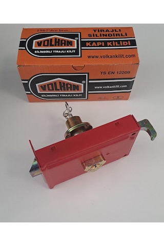Volkan Silindirli Trajlı Tirajlı Kilit Kare 14 Cm Silindirli Trajlı Tirajlı Kilit - Demir Kapı Kilidi