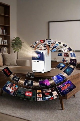 Özel Seri Medya Teknoloji Multimedya Projeksiyon Cihazı Taşınabilir Ev Sineması T11 4k 1080p
