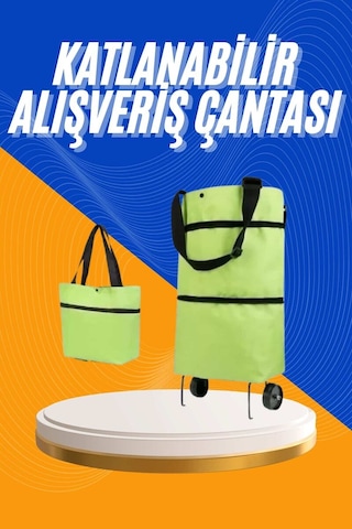 Hepsi Alışveriş Çantası Katlanabilir Pazar Arabası Tekerlekli Pazar Arabası Katlanabilir Najmaddin