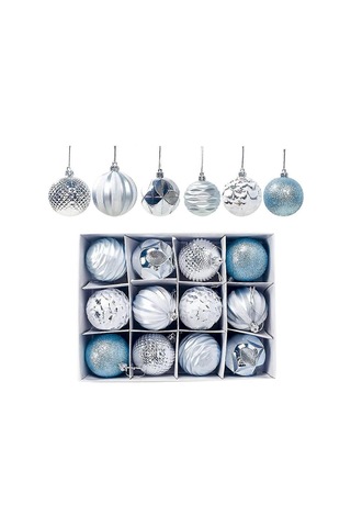 12 Adet Noel Süsleri Noel Topları Seti Noel Süsleri Noel Süsleri Seti 2,4 İnç / 6 Cm, Kırılmaz Noel Topları Dekorasyonu Noel T