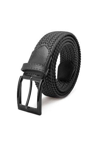 Örgü Lastik Kemer 3,5cm Siyah Siyah