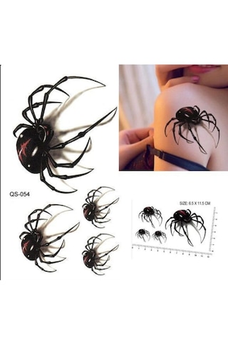 3d Örümcek Geçici Dövme Kol Dövmesi Tattoo Dört Figür
