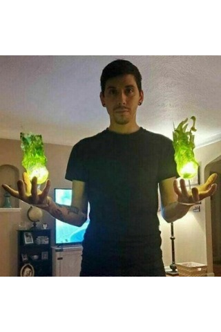 Yeşil Yüzen Ateş Topu Cadılar Bayramı Süsü Yüzen Ateş Topu Alev Süsü Parti Aksesuarları Çok Renkli