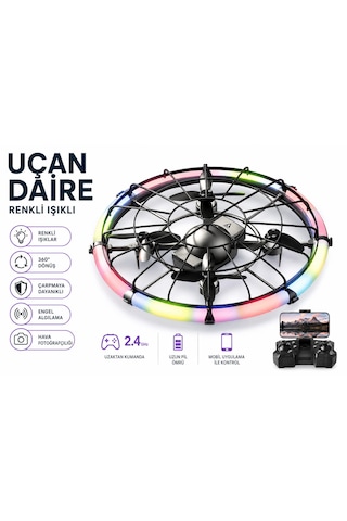 M18 Ufo Dron 4 Eksenli Uçan Araç Daire Renkli Işıklı 2.4 Ghz Uzaktan Kumanda Uygulama İle Kontrol Kameralı Engel Algılama Çarpmaya Dayanıklı 460 Derece Dönüş Tek Tuş İniş Kalkış Başsız Mod Fpv Görüntü M18 Ufo Dron 4 Eksenli Uçan Araç Daire Renkli Işıklı 2.4 Ghz Uzaktan Kumanda Uygulama İle Kontrol Kameralı Engel Algılama Çarpmaya Dayanıklı 460 Derece Dönüş Tek Tuş İniş Kalkış Başsız Mod Fpv Görüntü