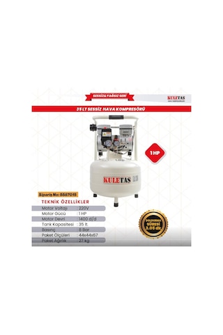 Hava Kompresörü Sessiz 35 Litre Kuletaş
