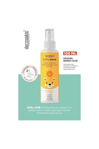 Dermoskin Babycare SPF50 Bebek ve Çocuk Güneş Koruma Losyonu 100 ML