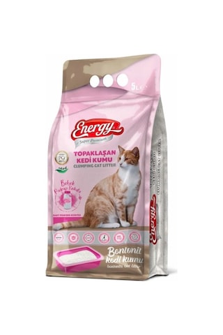 Energy Bebek Pudralı İnce Topaklaşan Bentonit Kedi Kumu 12 x 5 L