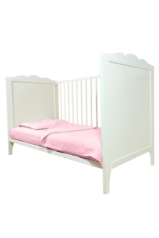 Joyous Mom Kids 4 Katlı Müslin Nevresim Takımı Organik Bebek Uyku Seti Pembe