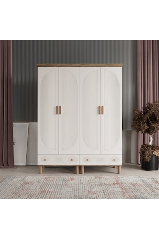 Beenal Furkan 4 Kapaklı Gardırop Dolap 160cm Atlantik Çam-aytaşı