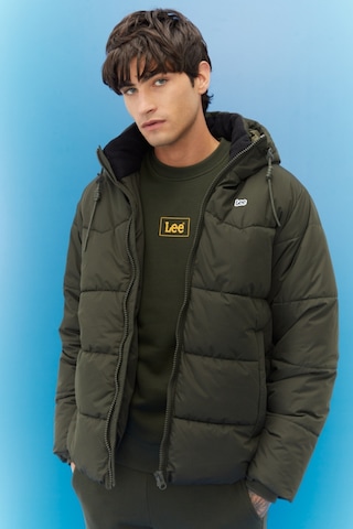 Lee Regular Fit Normal Kesim Kapüşonlu Haki Şişme Mont L88Bny300 Yeşil