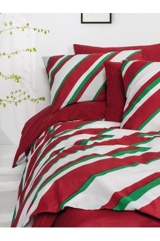 Cozy Home Festive Çift Kişilik Lastikli Çarşaflı Nevresim Takımı Merry Kırmızı Kırmızı