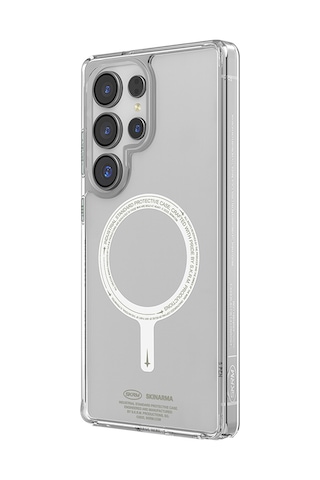 Galaxy S25 Ultra Kılıf Magsafe Uyumlu Şeffaf Fosforlu Skinarma Saido Nightglow Kapak Şeffaf Şeffaf