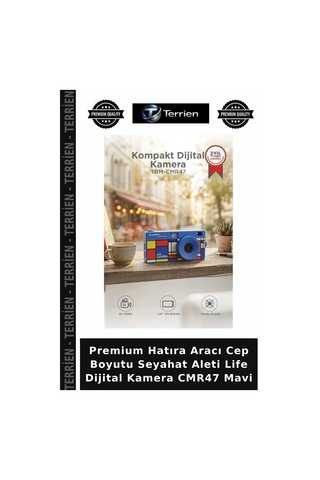 Premium Hatıra Aracı Cep Boyutu Seyahat Aleti Life Dijital Kamera Cmr47 Mavi