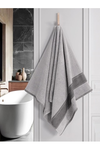 %100 Cotton Saç Havlusu Maura 70x140 Cm Açık Gri