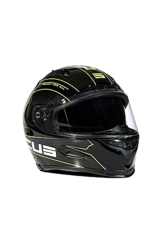 Zeus Zs-1800b Gloss Carbon Am8 Kapalı Kask Sarı - Siyah