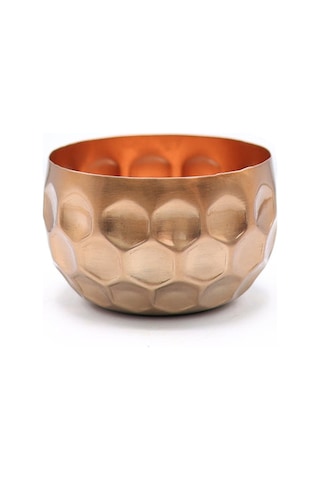 Cuivre Bronz Metal Saksı Küçük Boy