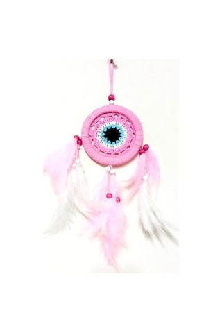 Pembe Dream Catcher Pembe Ve Beyaz Kuş Tüylü Düş Kapanı El Yapımı