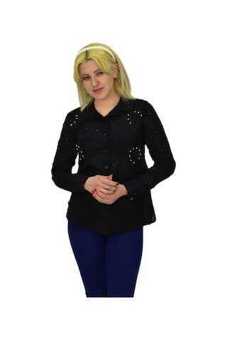 Kadın Brodeli Taşlı Bluz Bgl-st03720 001
