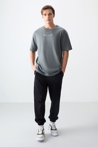 Air Jones Tommy Life Haki %100 Pamuk Kalın Yumuşak Dokulu Oversize Fit Baskılı Erkek T-shirt - 88356 Haki