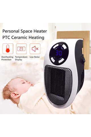 Qingmipy Eu Plug Ptc Seramik Isıtıcı 500w - Hızlı Isı, Led Sıcaklık Gösterimi, Aşırı Isı Korumalı, Sessiz Ve Taşınabilir Ev Ofis Isıtma Cihazı