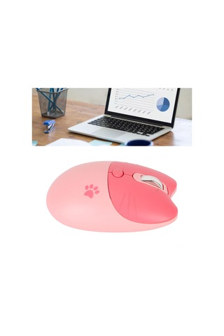 Padalink Kedi Desenli 2.4g Kablosuz Fare, Sessiz Tuş, 3 Seviye Dpı 1000-1600 , Usb Alıcı, Notebook/mac Uyumlu, Sakura Pembe Pil Yok