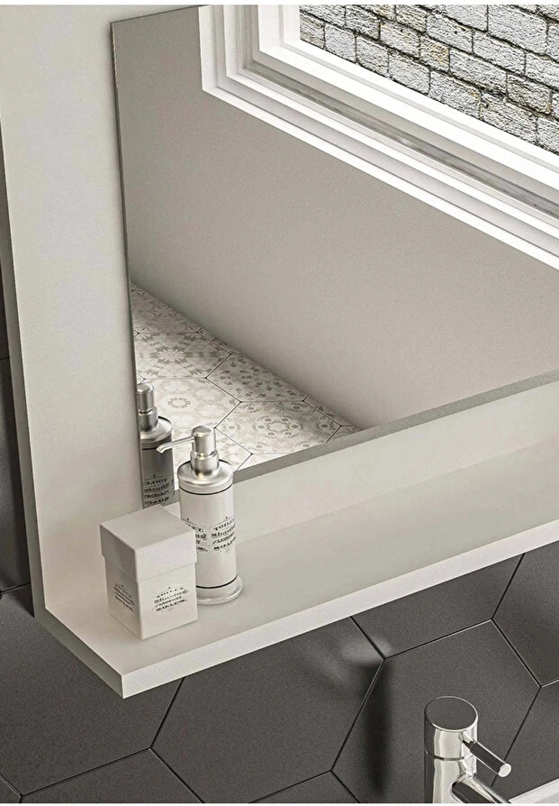Lavabo Aynası Raflı Wc-banyo Beyaz