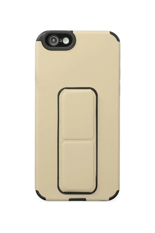 Apple Apple Uyumlu iPhone 6 Kılıf Mega Standlı Silikon - Gold