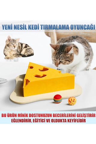 Cat Butler Eğitici Kedi Oyuncağı Peynir Dilimi Tasarımlı Etkileşimli Zeka Oyuncağı