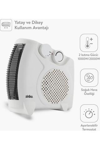 Sinbo Fanlı Isıtıcı 2000w Sıcak - Soğuk Ve Yatay - Dikey Kullanıma Uygun Sfh-6940
