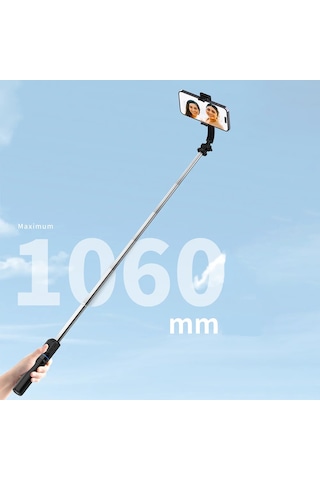 Uzaktan Kumandalı Selfie Çubuğu Recci Rss-w03 Bluetooth 5.0 Çok Fonksiyonlu Max 1060mm 6.7 İnc