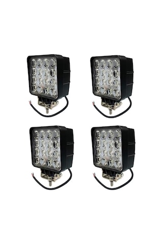 4 Adet 16 Led Kare 9-48 Volt 48 Watt Ip67 Çalışma Lambası