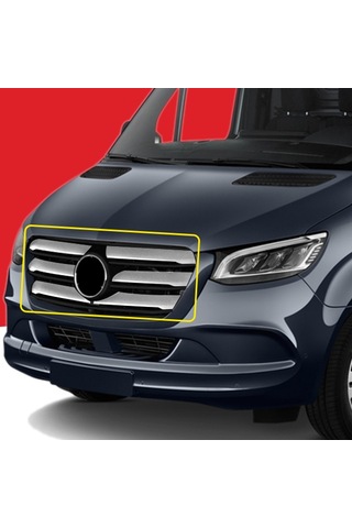 S-Dizayn  Mercedes Sprinter W907 Krom Ön Panjur Geniş Model 6 Prç 2018 Üzer
