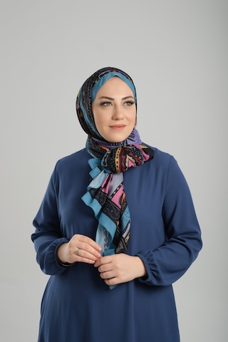 Giverny Bebe Mavisi Desenli Şal Kesik Elyaf Pamuksu Etnik Dijital Baskılı 202124 11 Bebe Mavisi