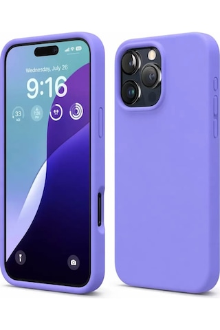 Mey İthalat Apple iPhone Uyumlu  16 Pro Max Kılıf Nano İçi Kadife Silikon - Lila Çok Renkli