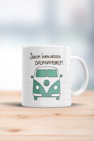 Gidelim Buralardan Dayanamıyorum Kupa Bardak Beyaz