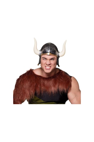 Tedar Mega Boynuzlu Viking Ivar Kaskı Eskitilmiş Desen Gümüş Renk Najmaddin "
