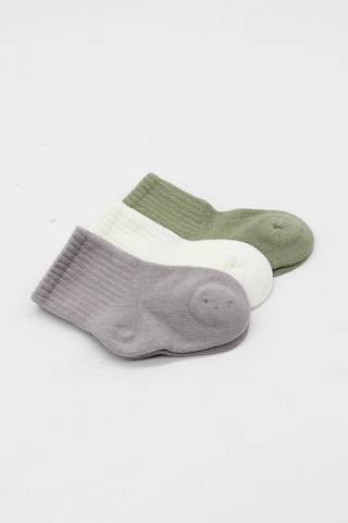 Erturkstore Koala Boy 3'lü Penye Soket Çorap 10133 Gri Çok Renkli