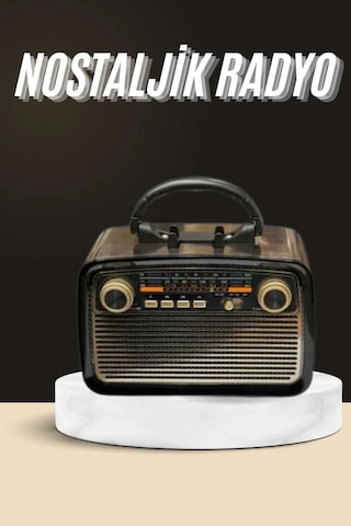 Nostaljik Radyo Bluetooth Bağlantılı Müzik Kutusu Ahşap 19702610